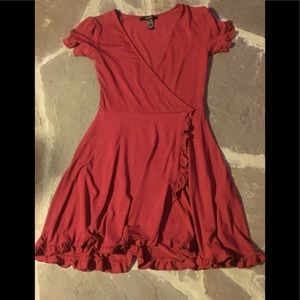 FOREVER 21 V-Neck Ruffle Trim Dress S EUC